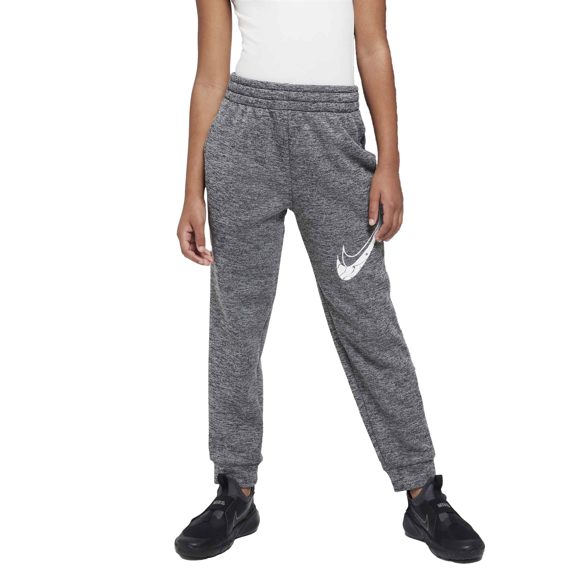 (Youth) Youth Nike Knit Joggers Fleece-Lined Water-Resistant Black/Light Smoke Grey HF4418-010