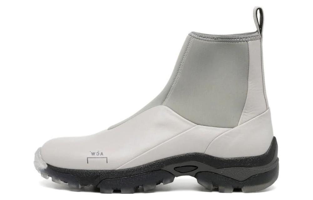 A-Cold-Wall * Leather Round-Toe Ankle Boots 'Grey' ACWUF029