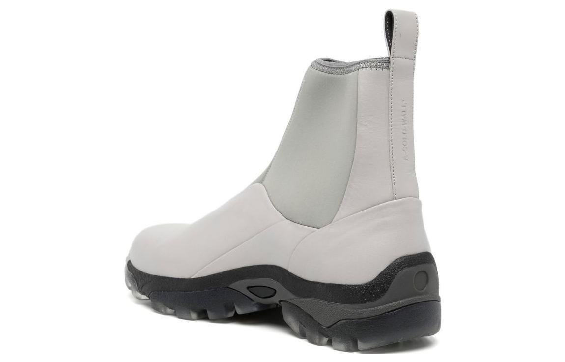 Shop A-Cold-Wall * Leather Round-Toe Ankle Boots 'Grey' ACWUF029