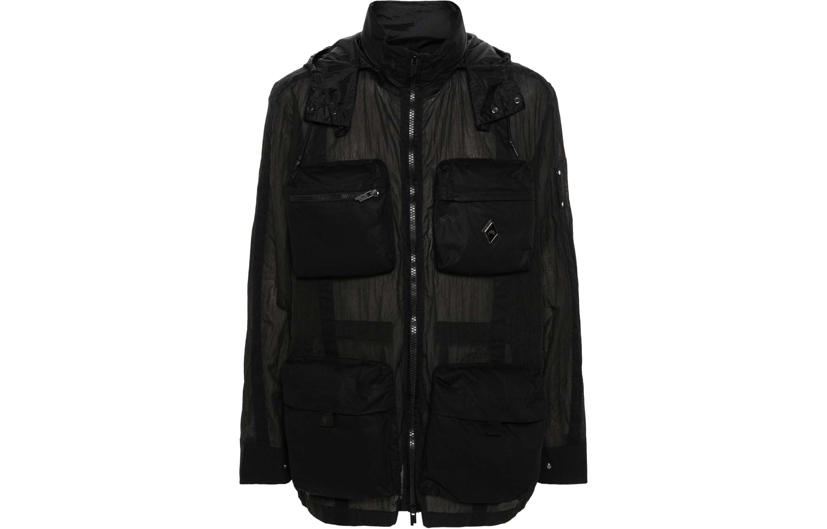 A-COLD-WALL* Black Mesh Paneled Translucent Jacket ACWMO256-ONYX