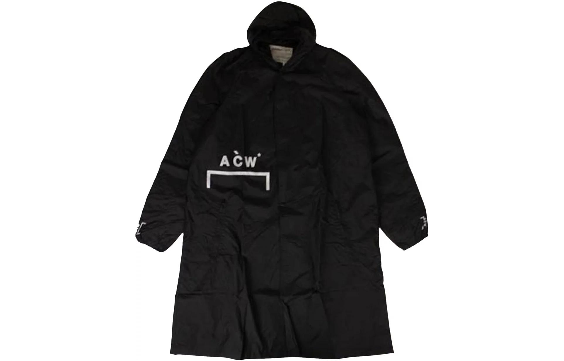 A-COLD-WALL* Black Oversized Letter Print Hooded Jacket CW8FMP02APTE448-999
