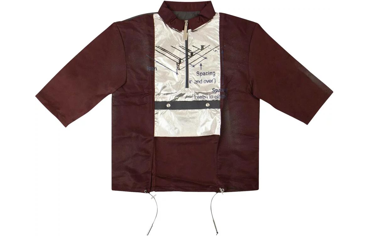 A-COLD-WALL* Burgundy Half-Zip Jacket with Letter and Numeric Print for Men. CW9SMH09BCTE375388-C191