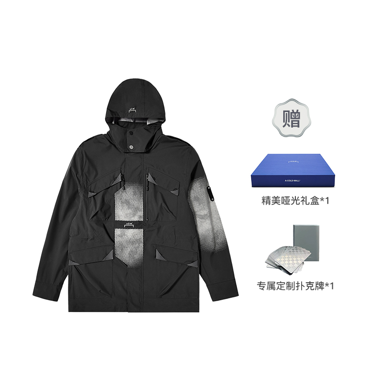 A-COLD-WALL* China Exclusive Gradient Mesh Zip Hoodie Jacket Black Men ACWMO105-BLACK