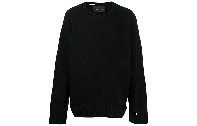 A-COLD-WALL* Distressed Oversized Pullover Sweatshirt Black - . ACWMK015E