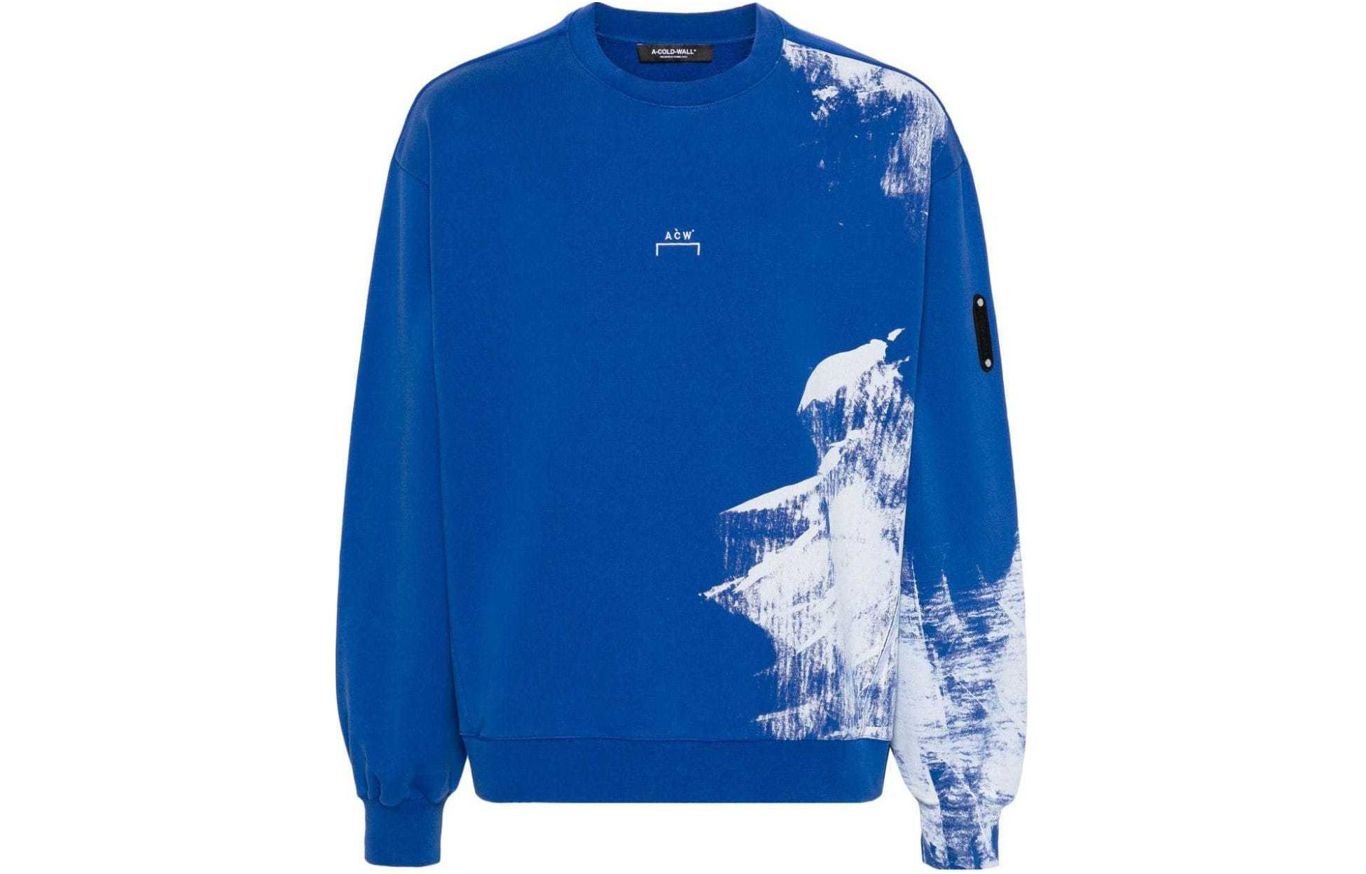 A-COLD-WALL* Embroidered Logo Blue Textured Knit Long-Sleeve Sweatshirt Men ACWMW184-VOLTBLUE