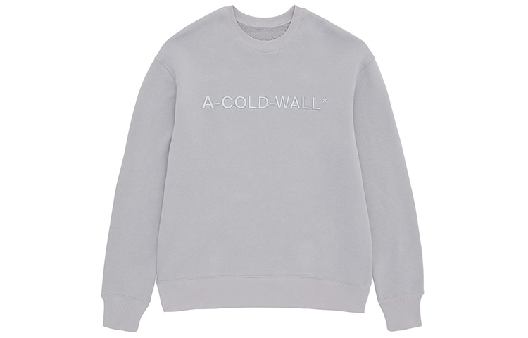 A-COLD-WALL* Embroidered Logo Crewneck Sweatshirt Gray Unisex Fall Edition ACWMW043-SLGRE