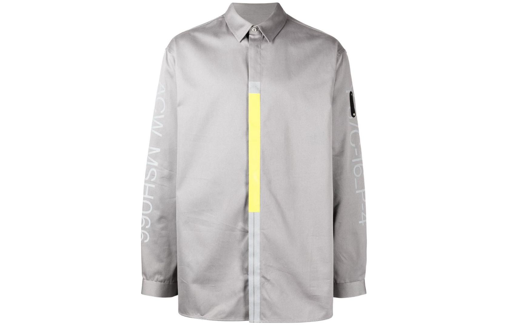 A-COLD-WALL* FW22 Letter Printed Collared Jacket Gray (). ACWMSH066-COLDLG
