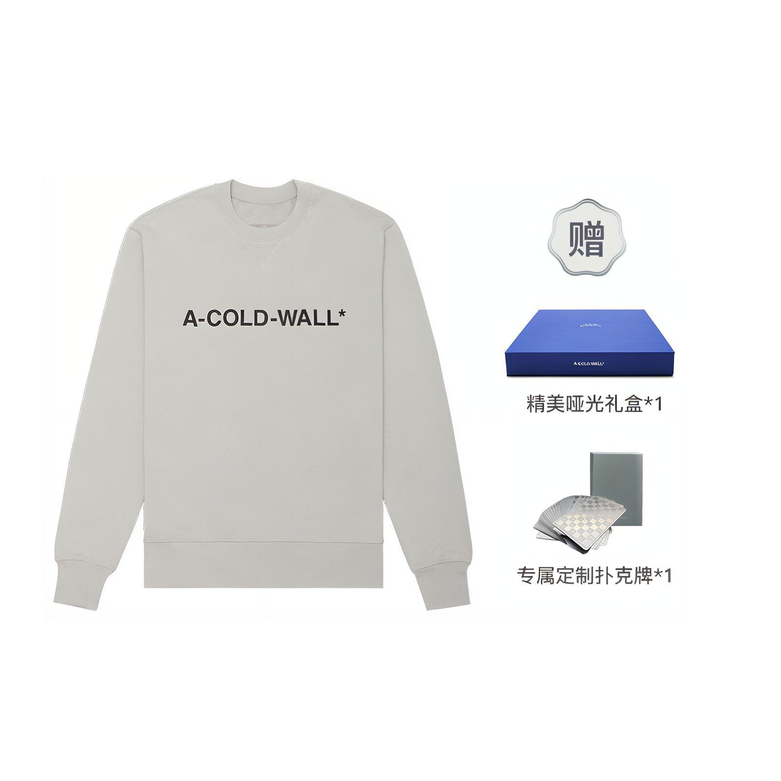 A-COLD-WALL* FW22 Logo Print Pullover Sweatshirt Unisex Light Grey ACWMW082EX-LGGR