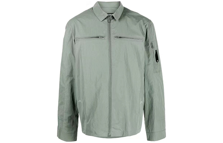A-COLD-WALL* FW22 Solid Logo Zip-Up Collar Jacket Unisex Military Green ACWMSH068-MLGR