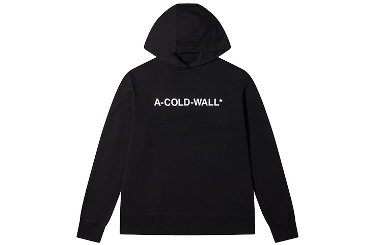 A-COLD-WALL* FW22 Unisex Logo Print Pullover Hoodie Black ACWMW083-BLACK