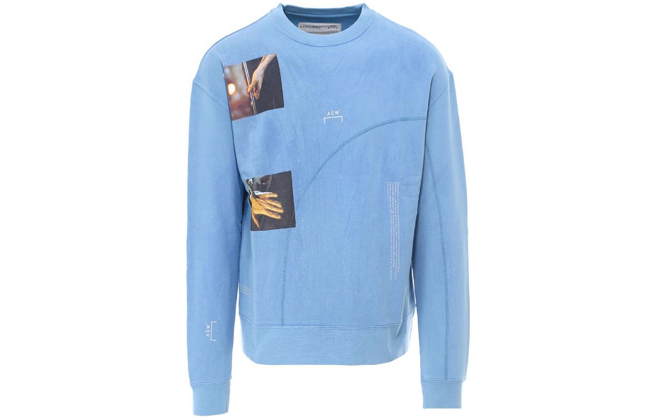 A-COLD-WALL* Graphic Print Crewneck Sweatshirt Men’s Light Blue MW016WHLNT-NIAG