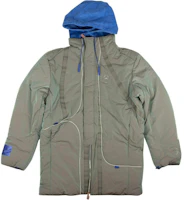 A-COLD-WALL* Green Colorblock Logo Hooded Long Jacket. 87AB-ACW-0006 A-COLD-WALL* Green Colorblock Logo Hooded Long Jacket. 87AB-ACW-0006