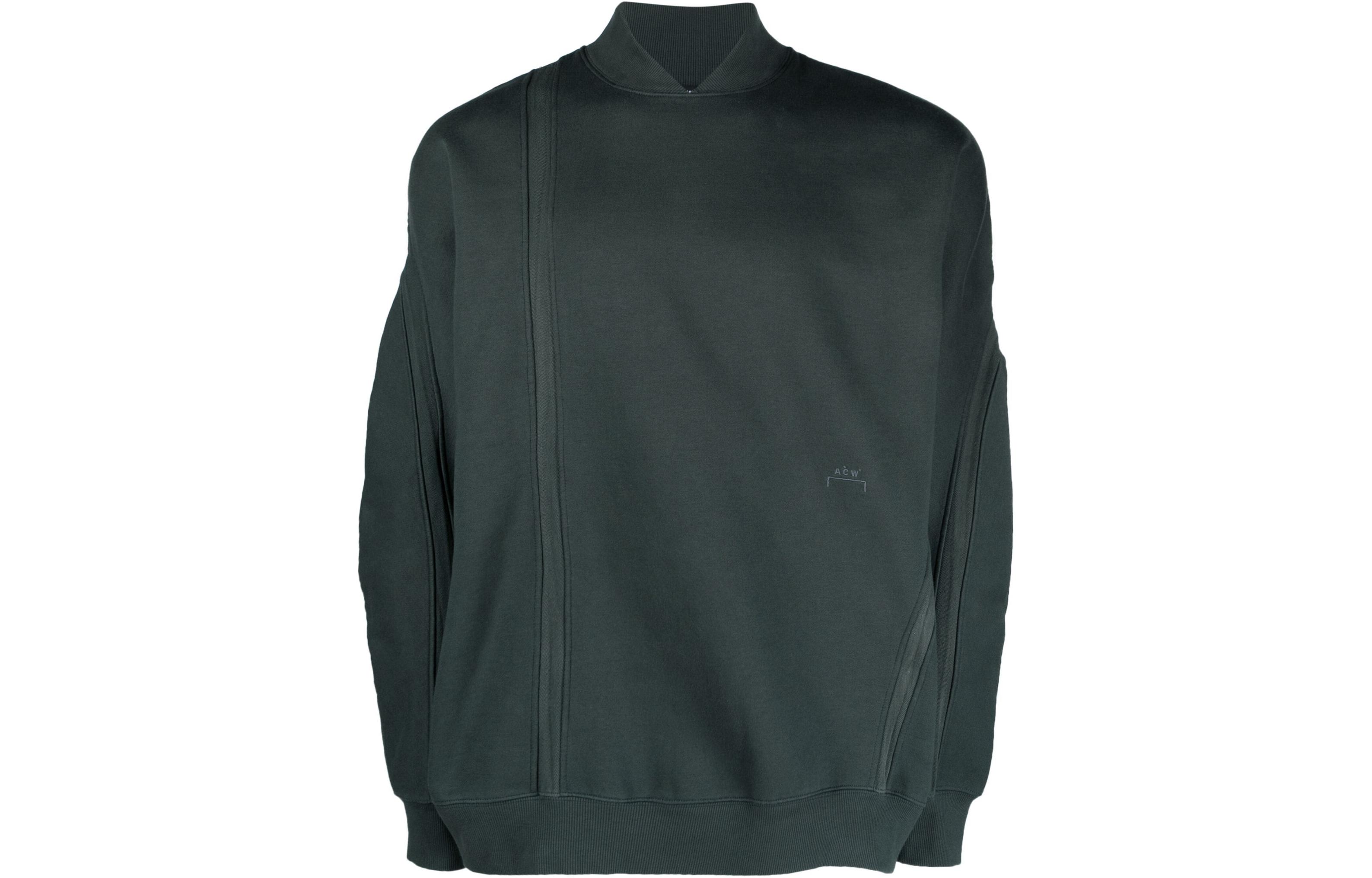 A-COLD-WALL* Herringbone Knit Detail Cotton Sweatshirt Grey (). ACWMW165-SLATE-GREY