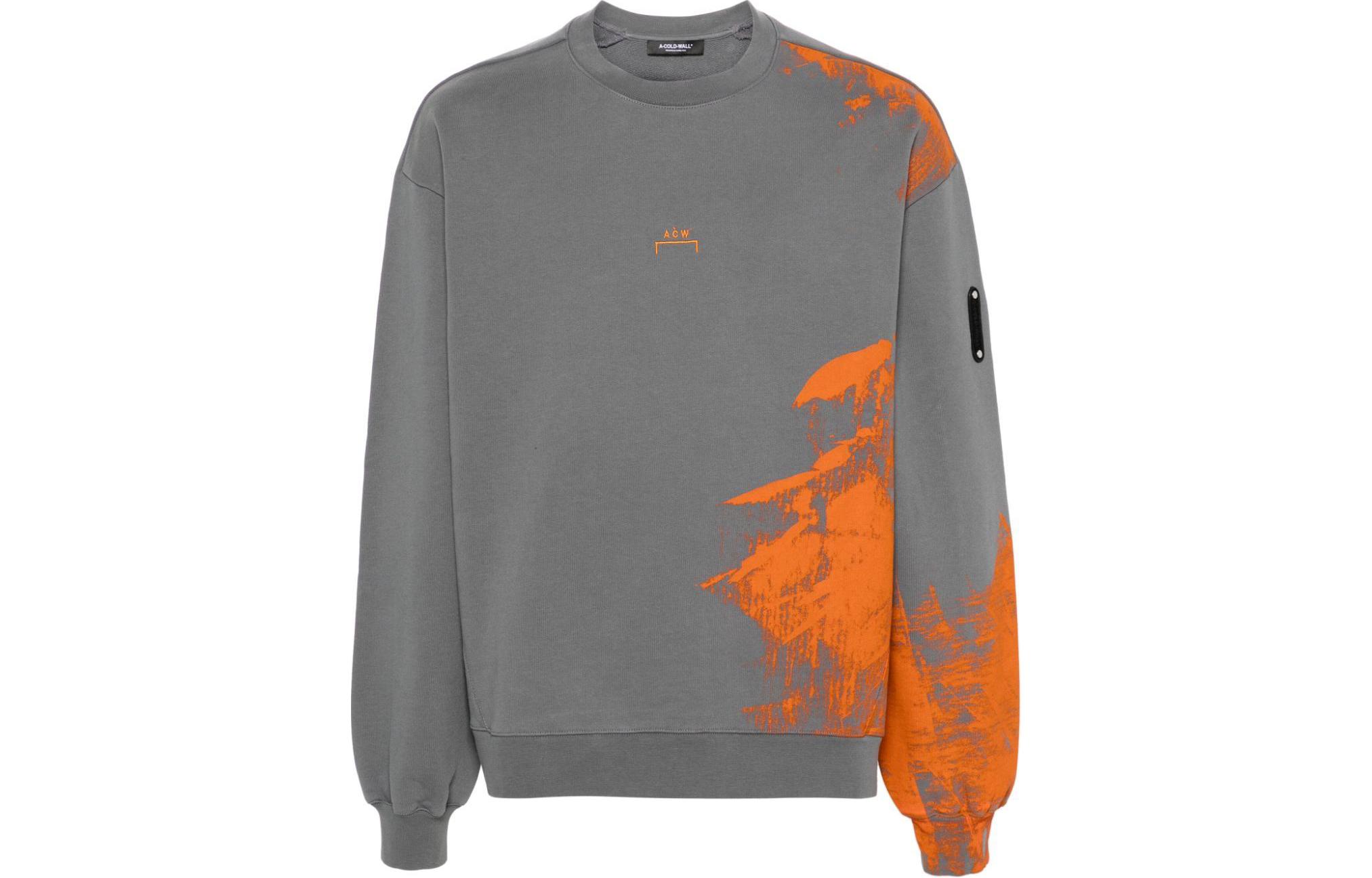 A-COLD-WALL* Logo Patch Ribbed Crewneck Sweatshirt Grey ACWMW184-SLATE