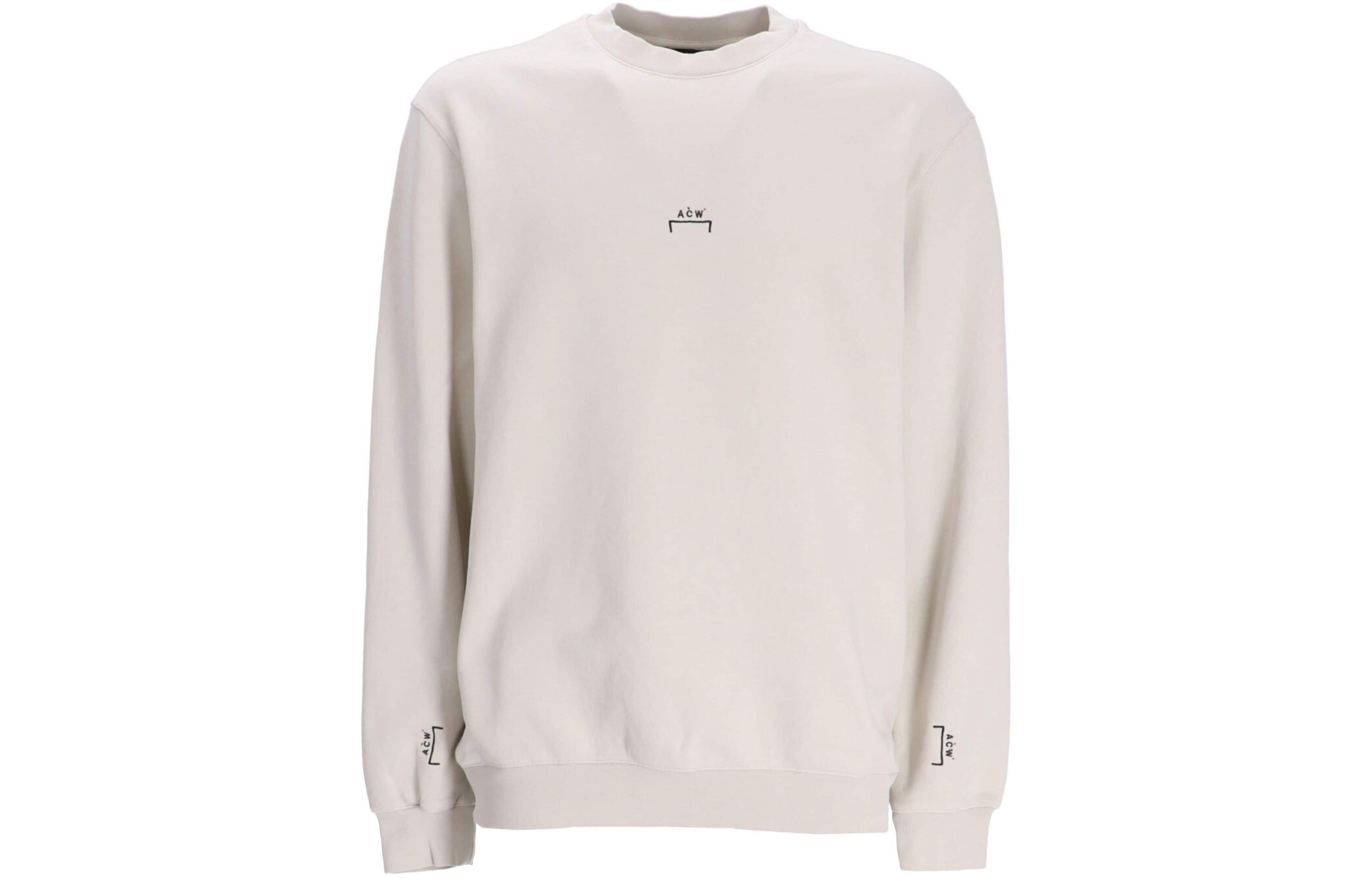 A-COLD-WALL* Logo Print Cotton Long Sleeve Sweatshirt Men’s Light Beige ACWMW176-BONE