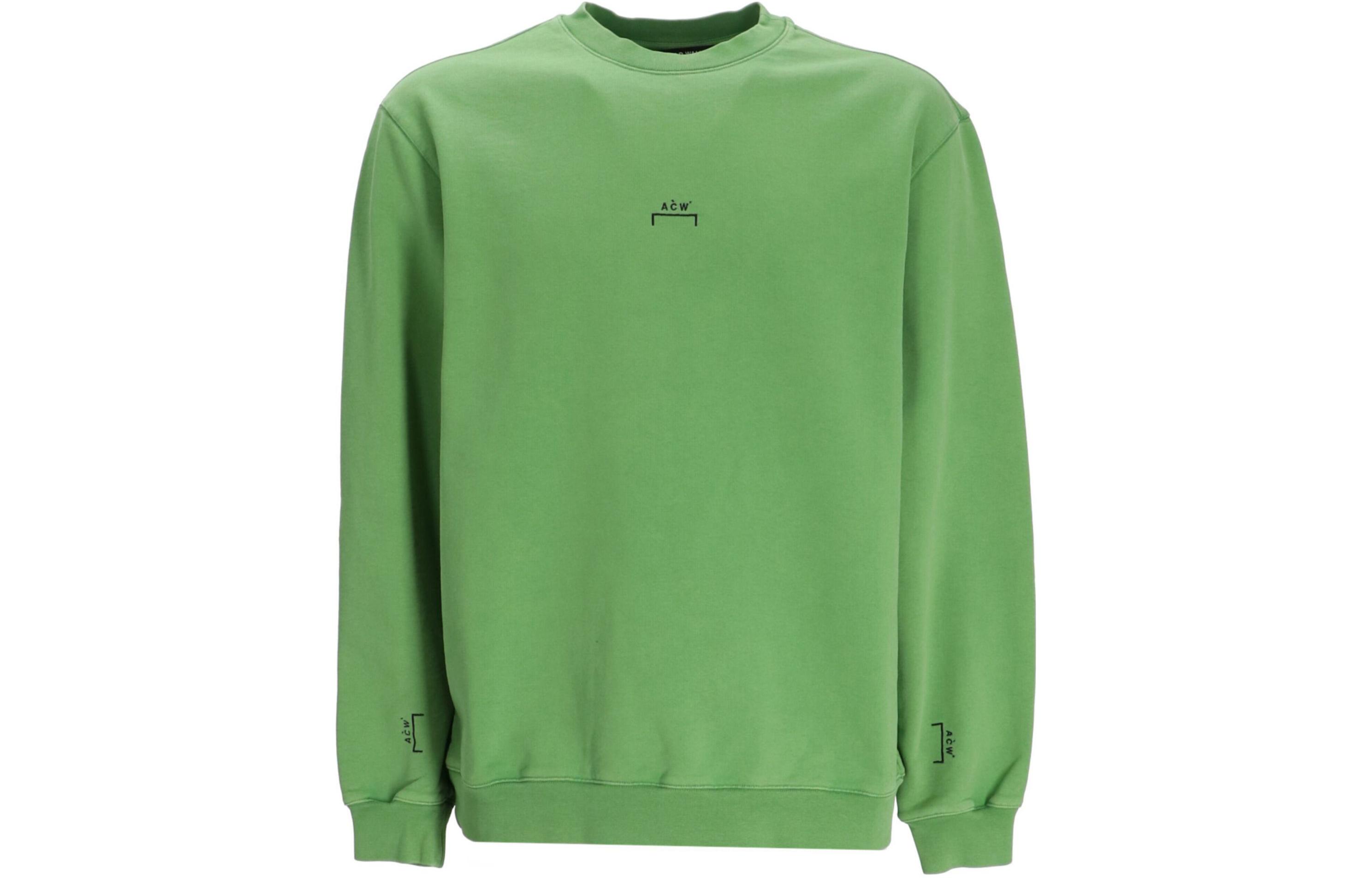 A-COLD-WALL* Logo Print Long Sleeve Cotton Sweatshirt Grass Green Mens. ACWMW176-VOLT-GREEN-VLTG
