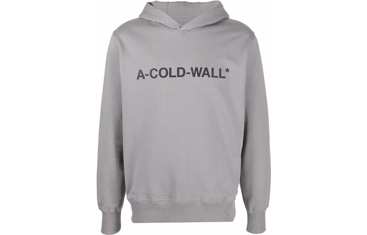 A-COLD-WALL* Logo Ribbed Cotton Hoodie Unisex Grey ACWMW057-SLGR