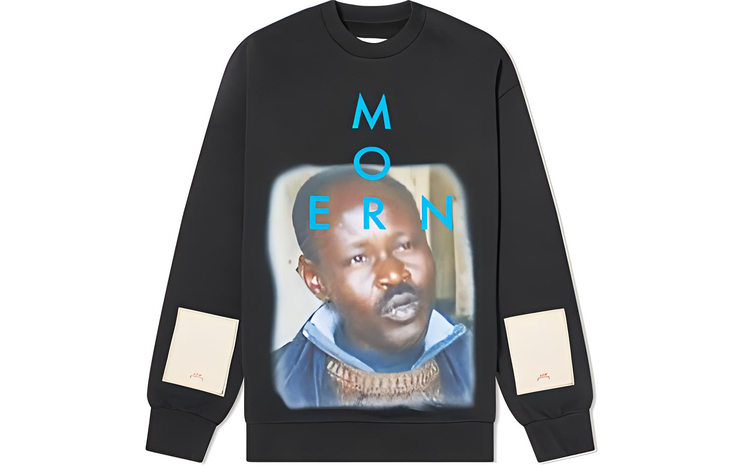 A-COLD-WALL* Modern Crew Sweat Photo Print Sleeve Patch Unisex BLACK. CJB01BLK