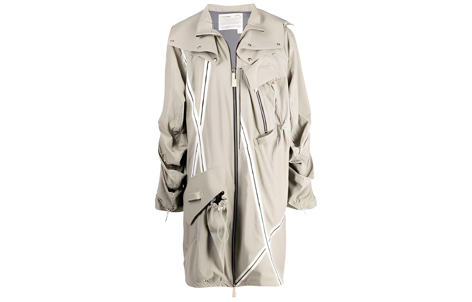 A-COLD-WALL* Pleated Zip Hoodie Jacket Grey 16977851