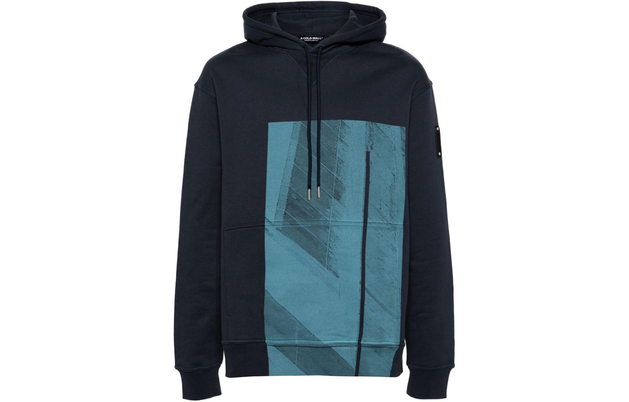 A-COLD-WALL* Printed Textured Knit Sweatshirt Navy Blue () ACWMW186-NAVY