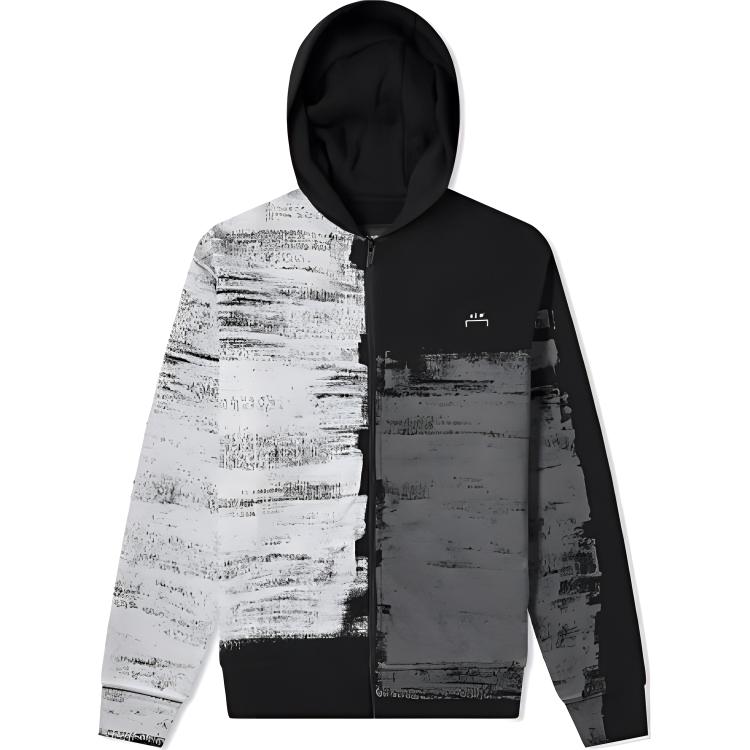 A-COLD-WALL* SS21 Painted Print Zip-Up Jacket Black Long-Sleeve Sweater ACWMW035-BLACK