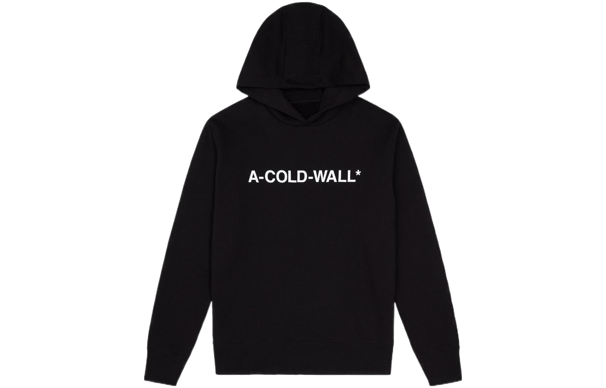 A-COLD-WALL* SS22 Black Logo Print Hoodie Long Sleeve. ACWMW057-BLACK