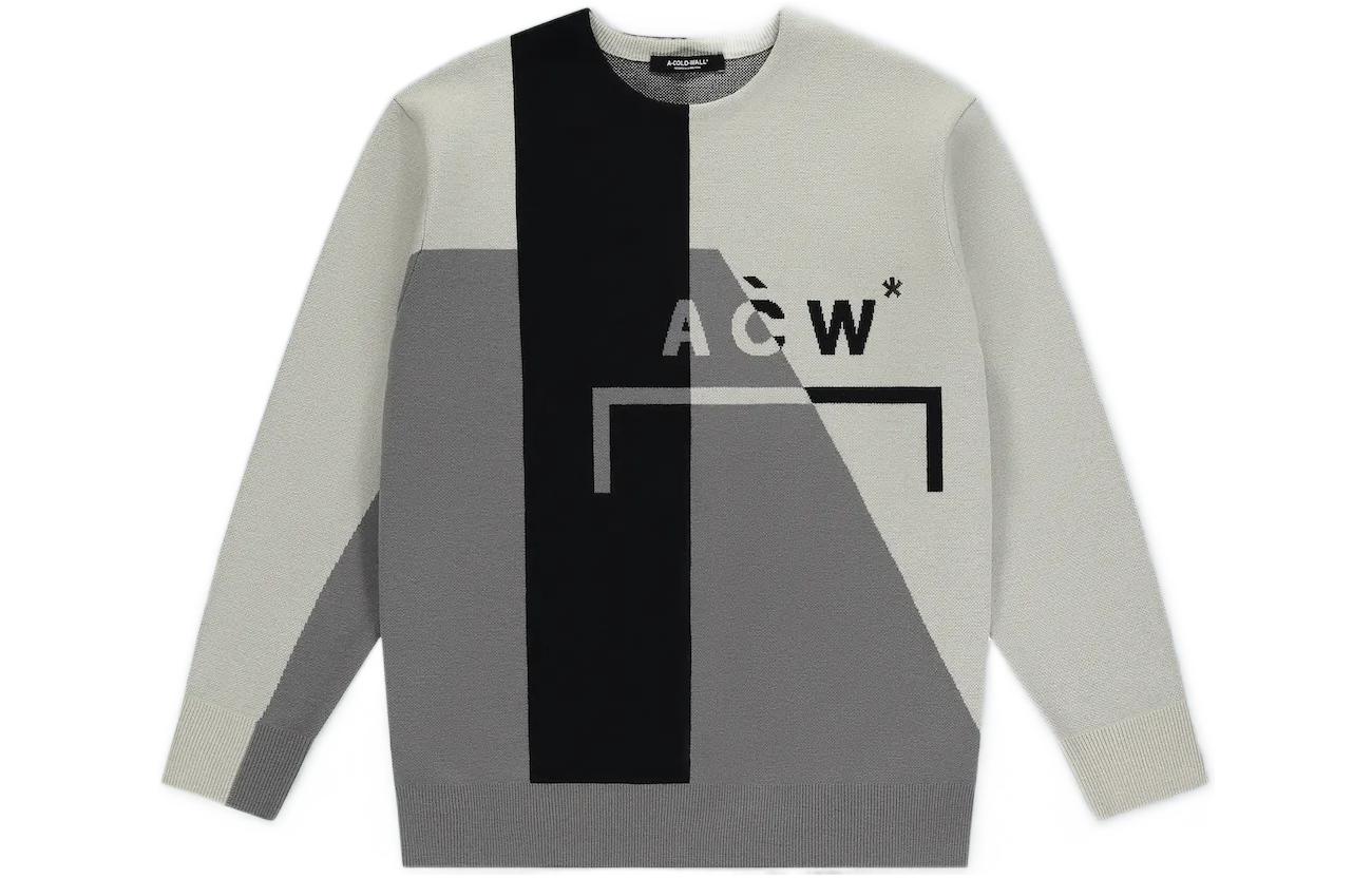 A-COLD-WALL* SS23 Letter Print Colorblock Oversized Sweatshirt Grey . ACWMK085-BONE