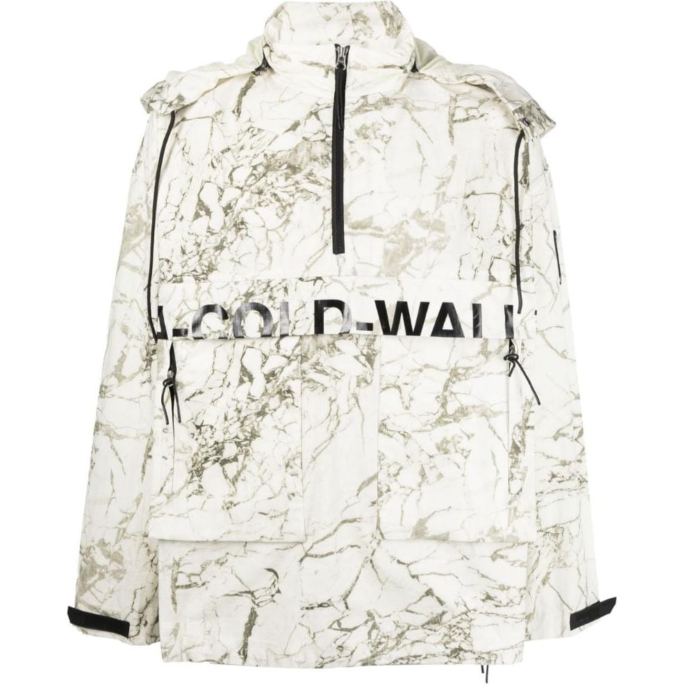 A-COLD-WALL* SS23 Marble Print Detachable Hood Jacket White . ACWMO158-MARBLE