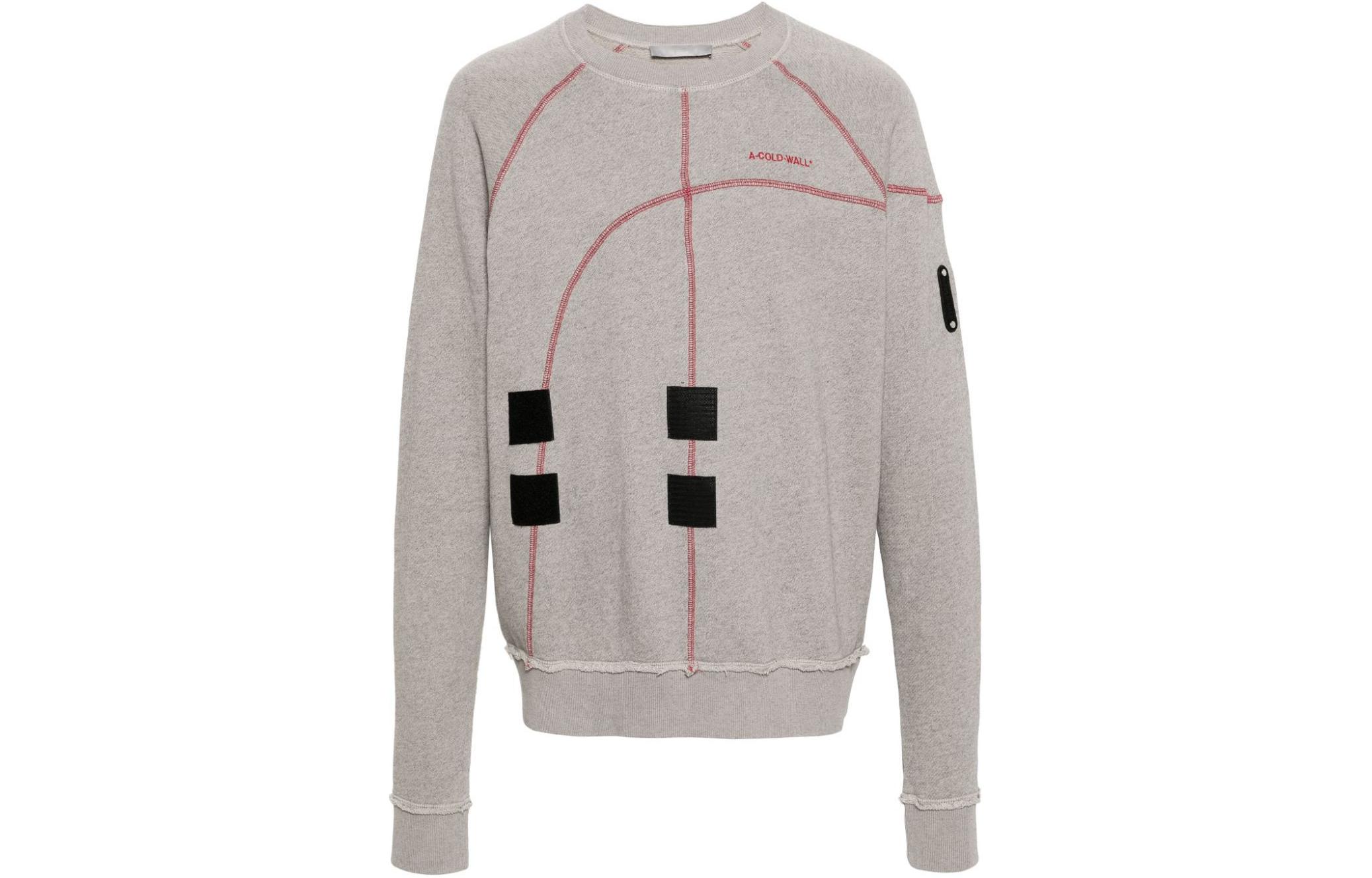 A-COLD-WALL* Textured Knit Raw-Edge Crewneck Sweatshirt Deep Gray ACWMW180-CEMENT