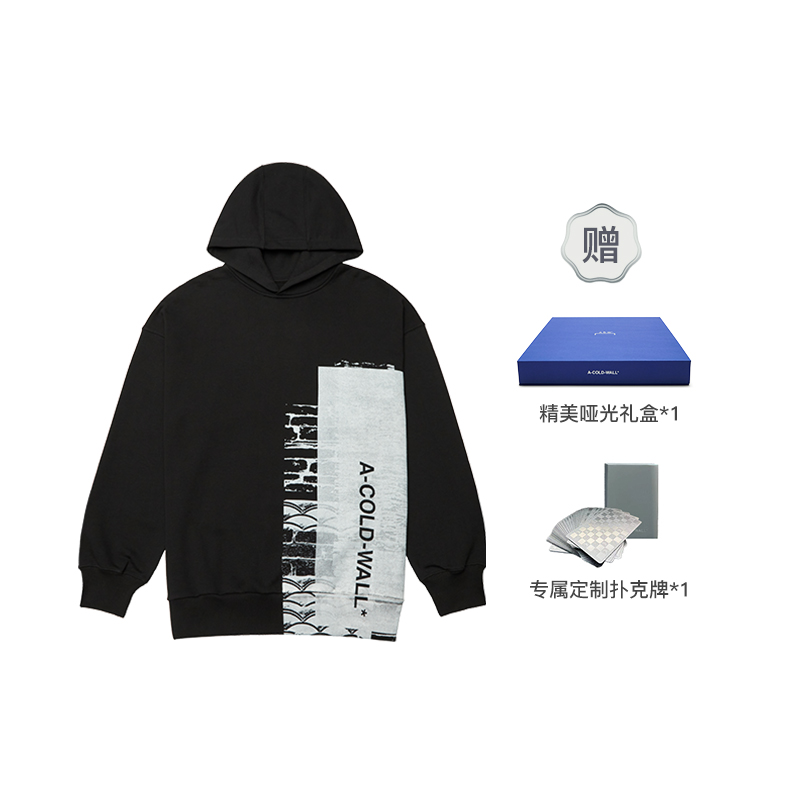 A-COLD-WALL* Tiles Series Logo Design Hoodie Unisex - Black. ACWMW108EX-BLACK
