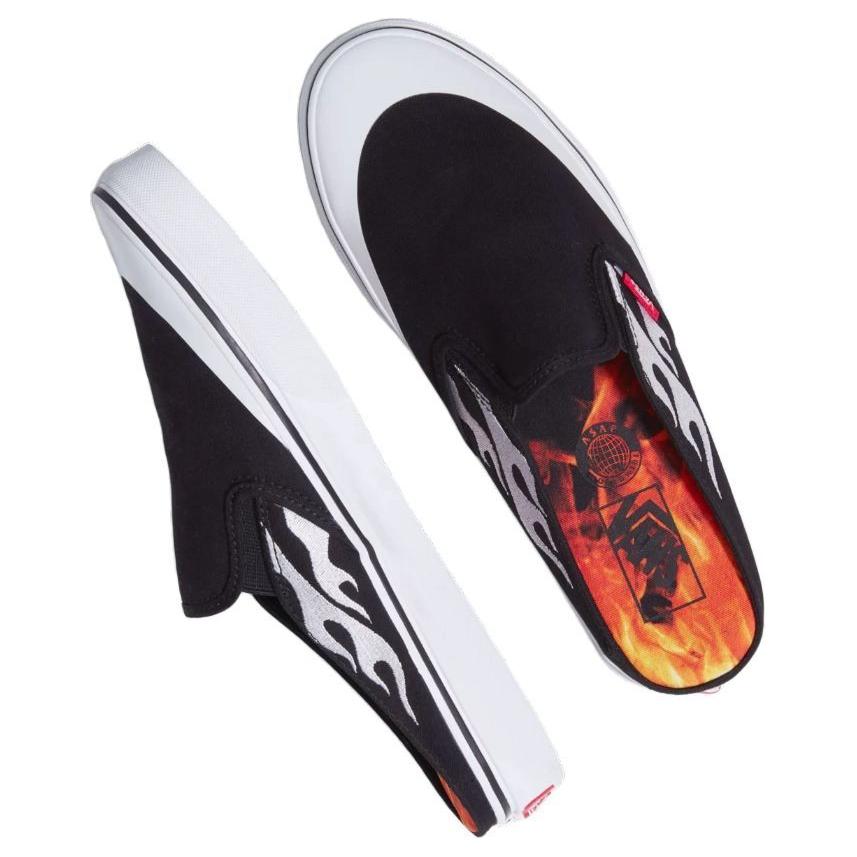 Lookbook A$AP Worldwide x Pacsun x Vans Classic Slip-On Mule 'Hitam Putih Api' VN0A4P3U7HC
