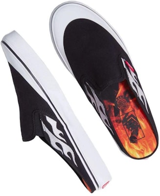 A$AP Worldwide x Pacsun x Vans Classic Slip-On Mule 'Black White Flame' VN0A4P3U7HC Lookbook A$AP Worldwide x Pacsun x Vans Classic Slip-On Mule 'Black White Flame' VN0A4P3U7HC