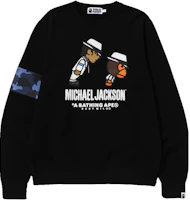 A BAPE x Michael Jackson FW23 Retro Graphic Loose Fit Crewneck Sweatshirt Men. 2J73-113-901 A BAPE x Michael Jackson FW23 Retro Graphic Loose Fit Crewneck Sweatshirt Men. 2J73-113-901