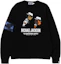 Shop BAPE x Michael Jackson FW23 Retro Grafik Loose Fit Crewneck Sweatshirt Lelaki. 2J73-113-901