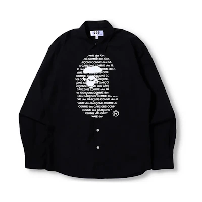 A BATHING APE Ape Head BAPE COMME des GARÇONS Long Sleeve Shirt Unisex. 001SHH721903C