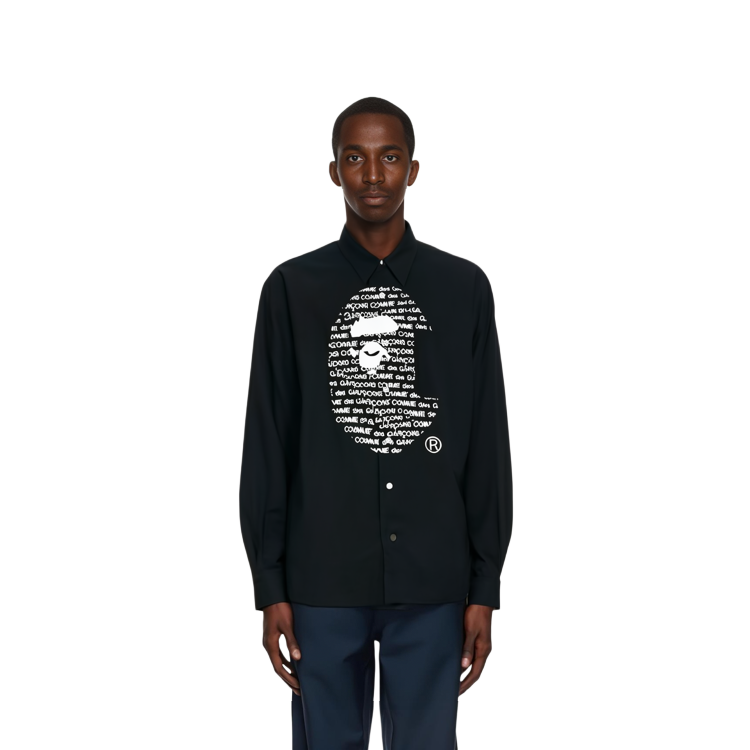 Lookbook BAPE 猿人頭 x COMME des GARÇONS 聯名款長袖襯衫 男女適穿 001SHH721903C