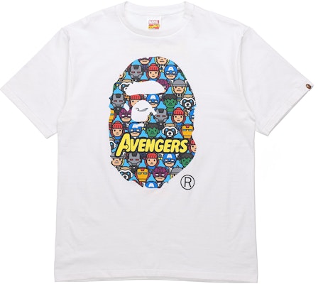 A BATHING APE BAPE × Marvel Avengers Ape Head Graphic Tee White Mens 1F23-110-926 Order A BATHING APE BAPE × Marvel Avengers Ape Head Graphic Tee White Mens 1F23-110-926