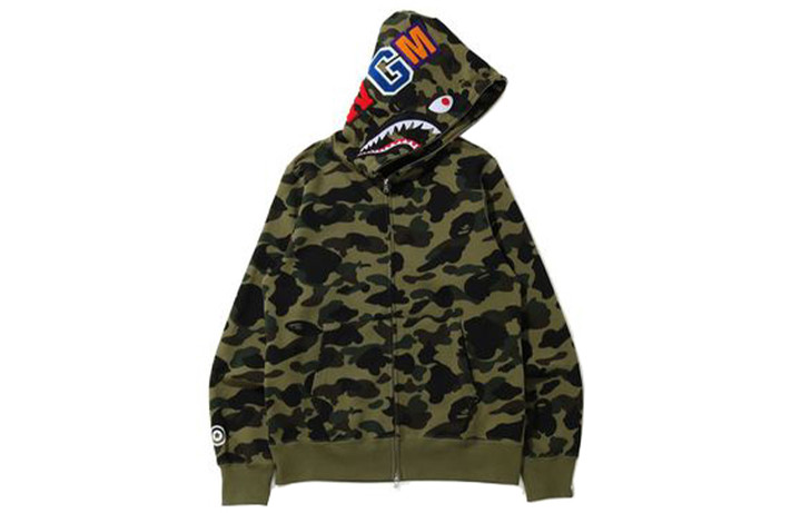 A BATHING APE BAPE  Camo Shark Print Full-Zip Hoodie. 1G20-115-008 圖 3