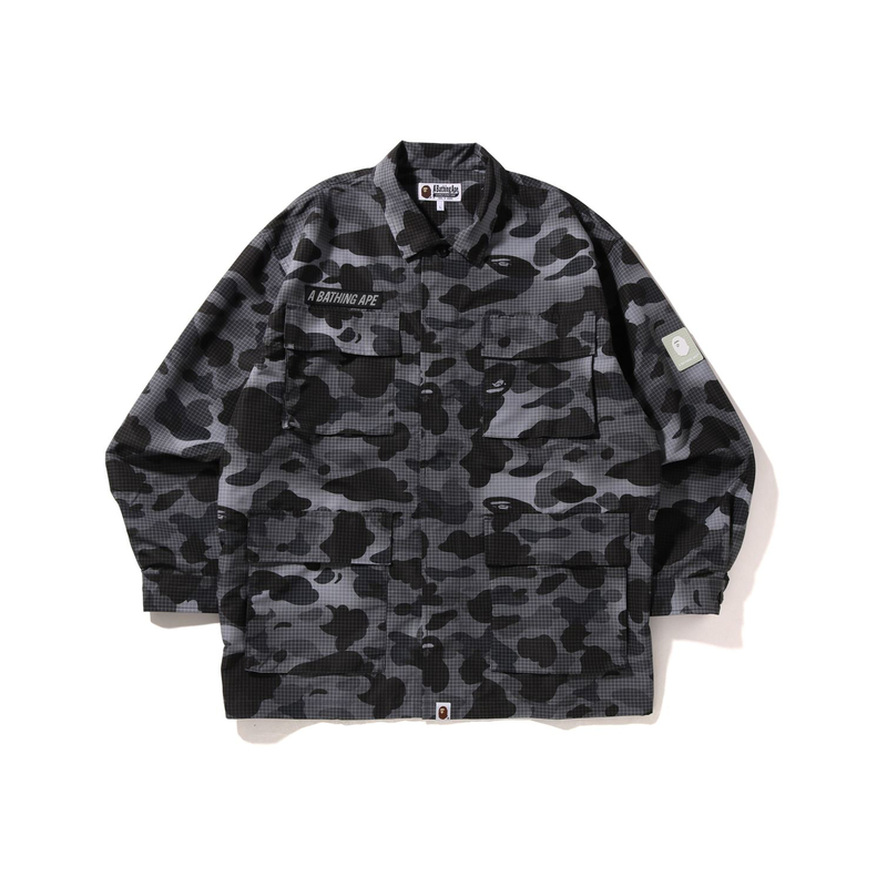Order A BATHING APE 猿人頭迷彩網眼長袖襯衫 男款 0ZXSTM003105J
