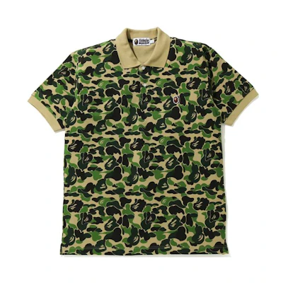A BATHING APE Bape Camo Ape Embroidered Short Sleeve Polo Shirt Men. 1G30-112-003