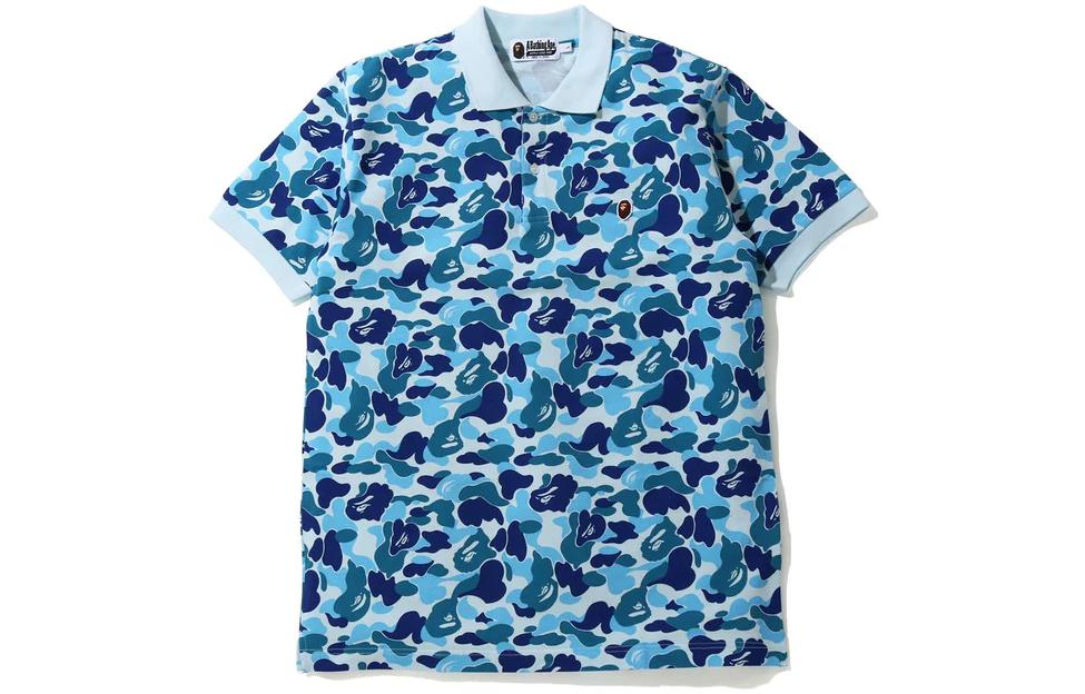 Shop A BATHING APE 男士迷彩猿刺绣短袖POLO衫. 1G30-112-003