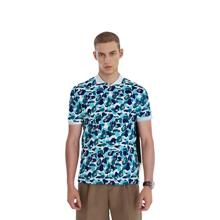 Details for A BATHING APE 男士迷彩猿刺绣短袖POLO衫. 1G30-112-003