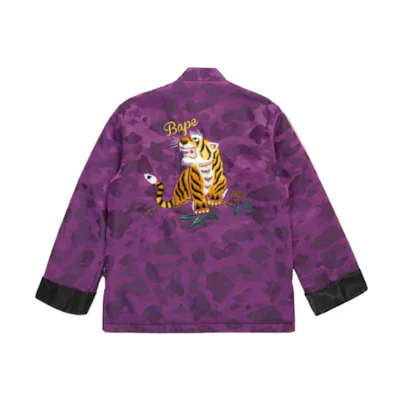 A BATHING APE BAPE Color Camo Padded Jacket Purple Tiger Embroidery . 0ZXLJM140001I