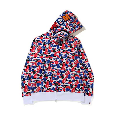 A BATHING APE Bape FW22 Camo Shark Print Full-Zip Sweatshirt Unisex. 0ZXSTM115006G