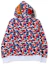 Shop A BATHING APE Bape FW22 Sudadera Unisex con Cremallera y Estampado Camo Shark. 0ZXSTM115006G