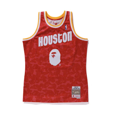 A BATHING APE Bape Houston Rockets Basketball Loose Tank Unisex Red. 1F73-109-918