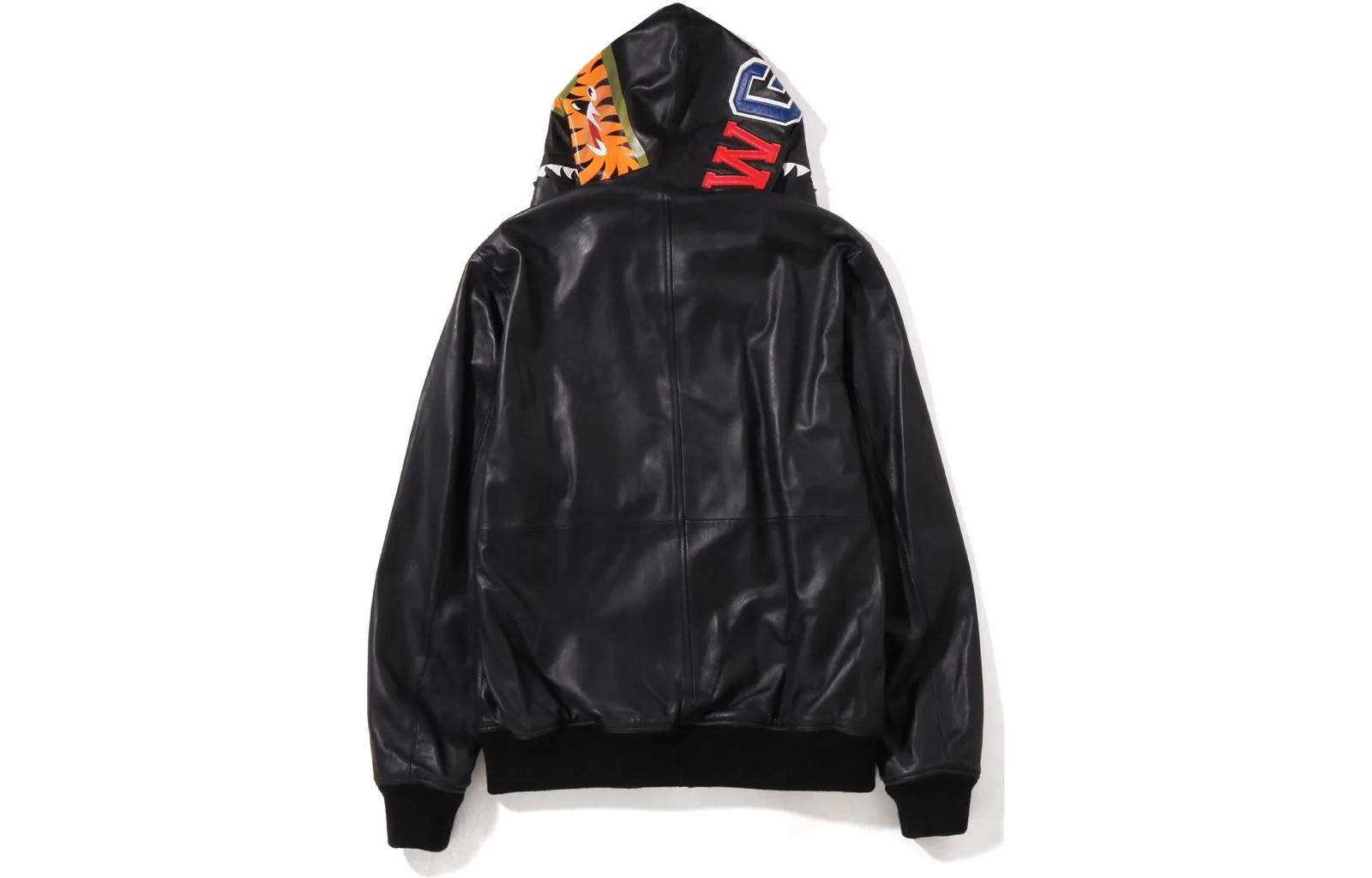 A BATHING APE Bape Leather Shark Full Zip Hoodie Jacket . 1I80-140-013 圖 4
