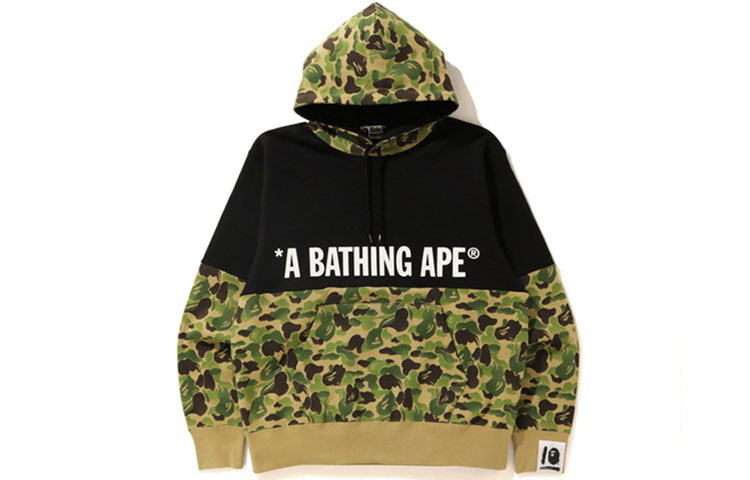 A BATHING APE BAPE Letter Print Camo Patchwork Pullover Hoodie Men 0ZXSWM114019F 圖 4