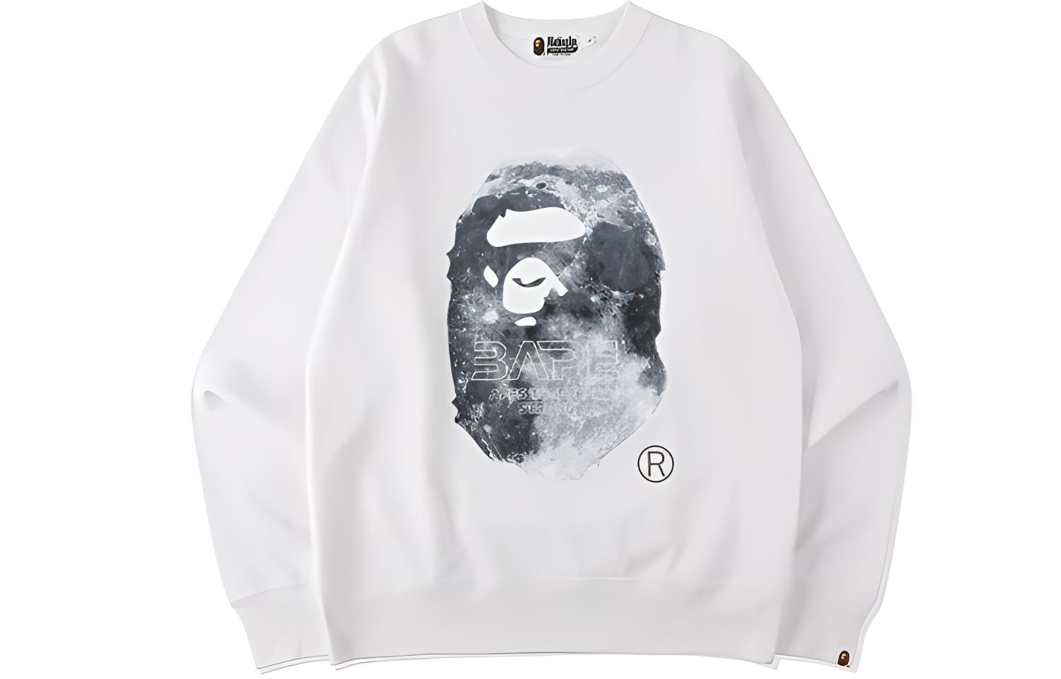 A BATHING APE BAPE Lunar Ape Logo Crewneck Sweatshirt Unisex Limited Edition 1H70-113-011