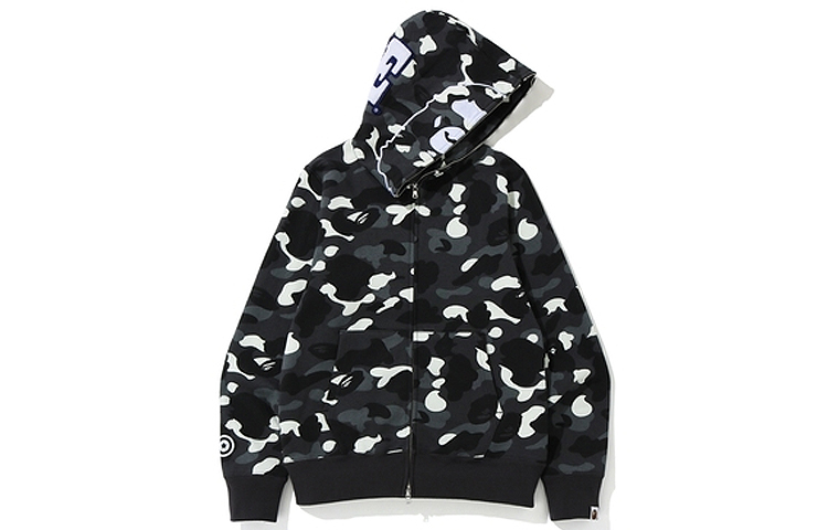 A BATHING APE BAPE Reflective Ape Head Zip-Up Hoodie Unisex Black Camo. 1F80-115-003 圖 3